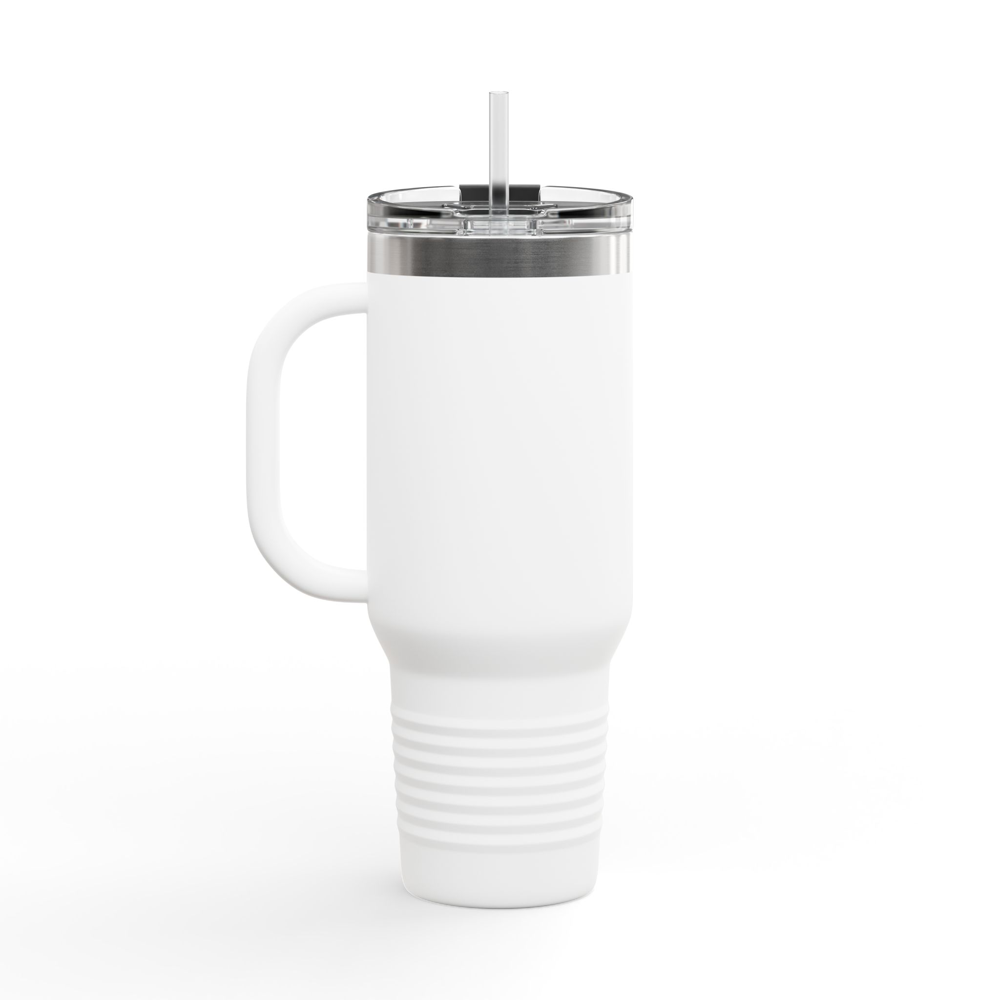 40oz Denkyne Insulated Travel Mug — White Stainless Tumbler with Handle - Image 5