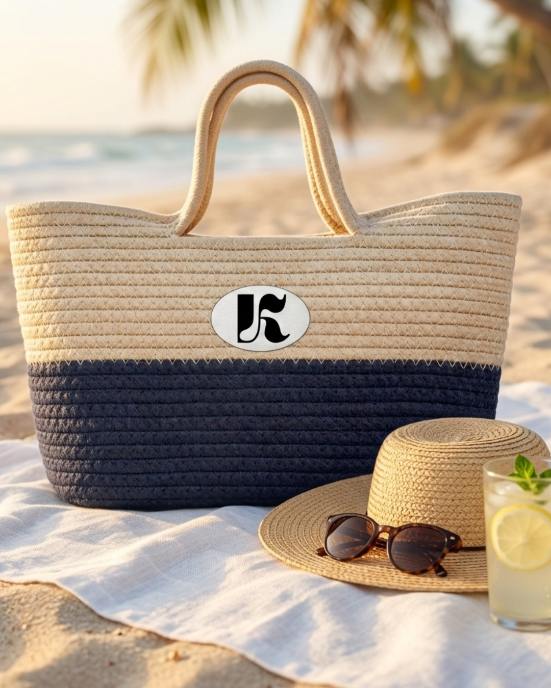 Denkyne Handwoven Straw Bag - Image 4