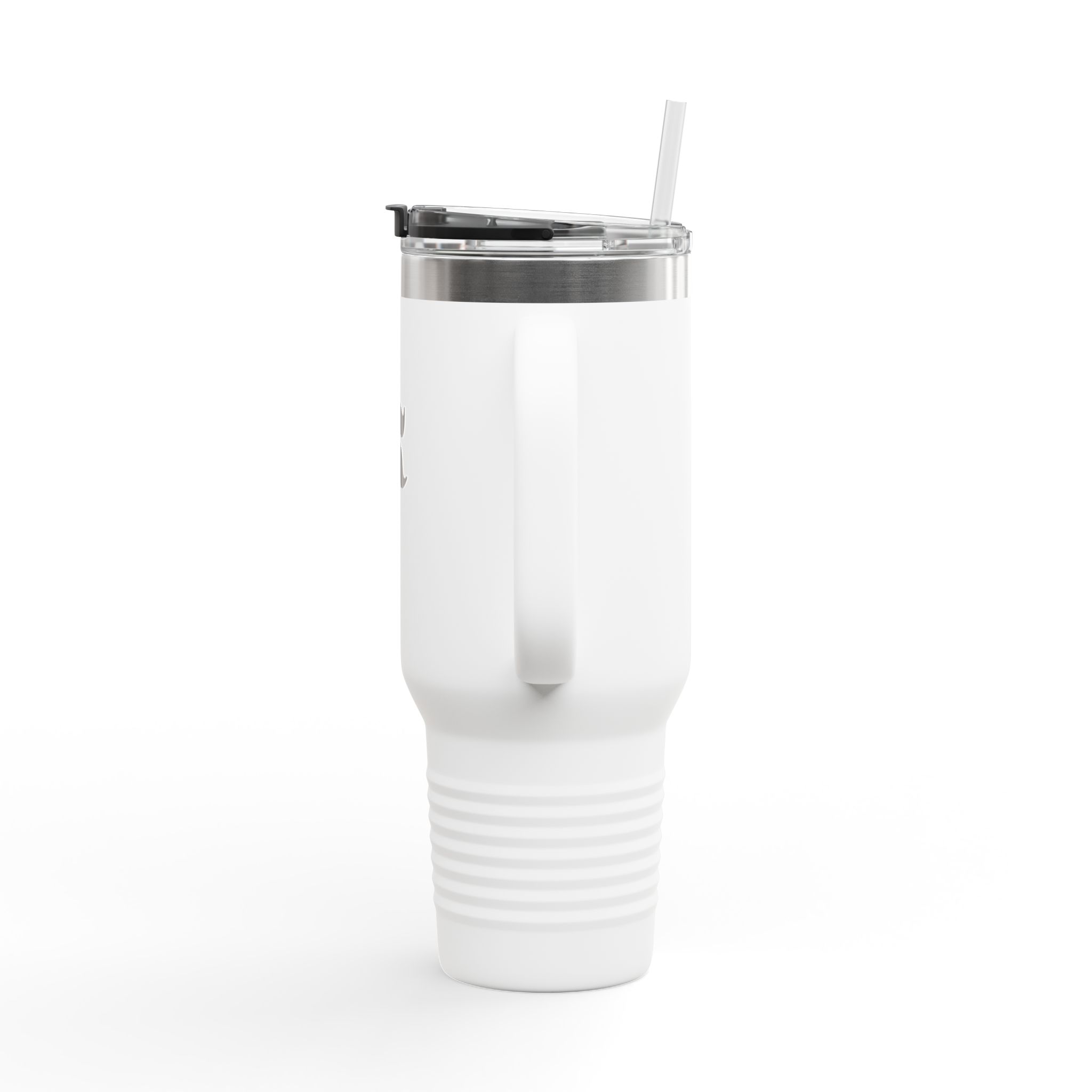 40oz Denkyne Insulated Travel Mug — White Stainless Tumbler with Handle - Image 4